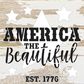 America the Beautiful / 6"X6" Reclaimed Wood Wall Sign
