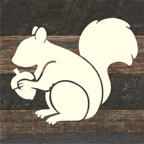 Squirrel Icon / 6x6 Reclaimed Wood Sign