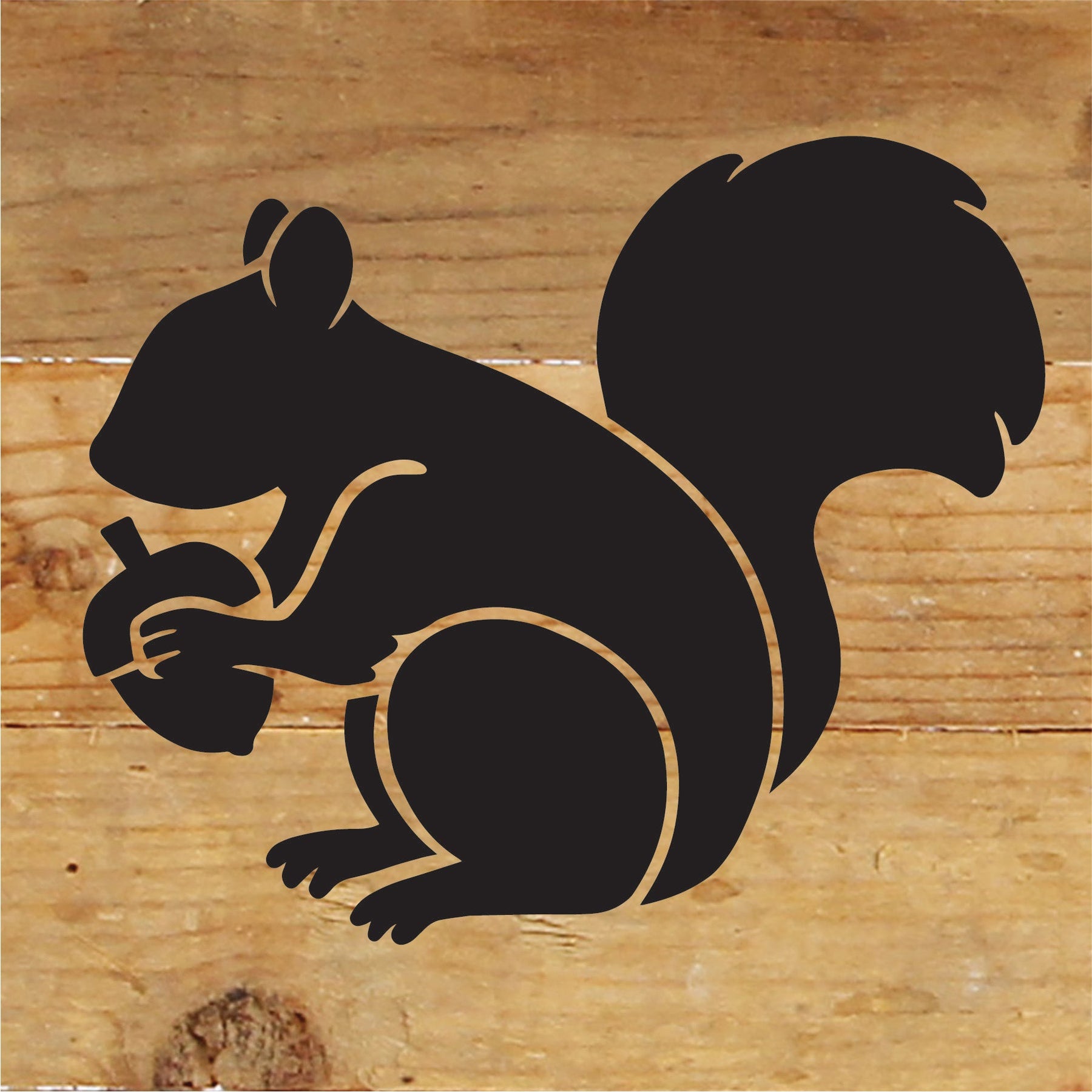 Squirrel Icon / 6x6 Reclaimed Wood Sign