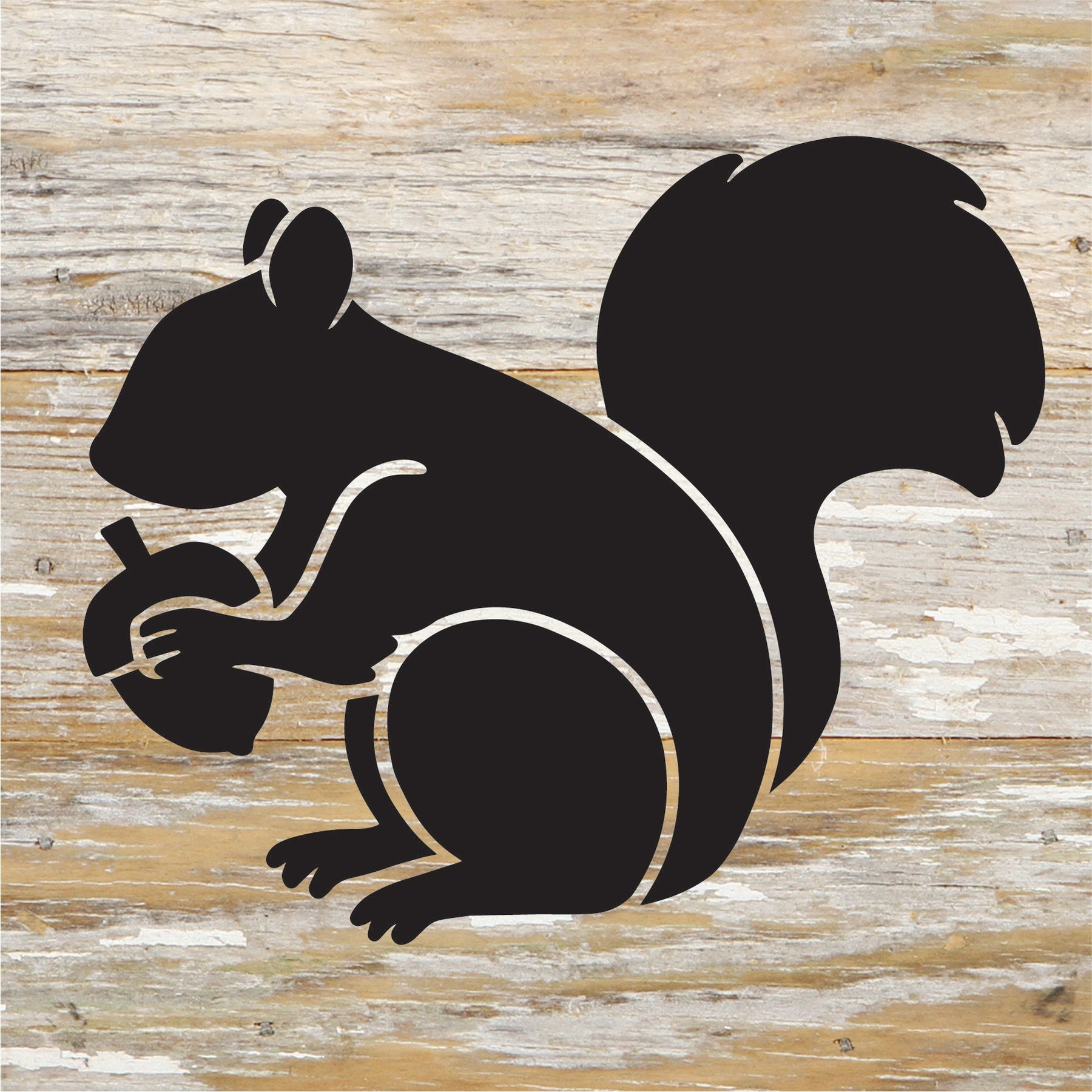 Squirrel Icon / 6x6 Reclaimed Wood Sign