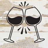 Wine Glasses / 6x6 Reclaimed Wood Sign