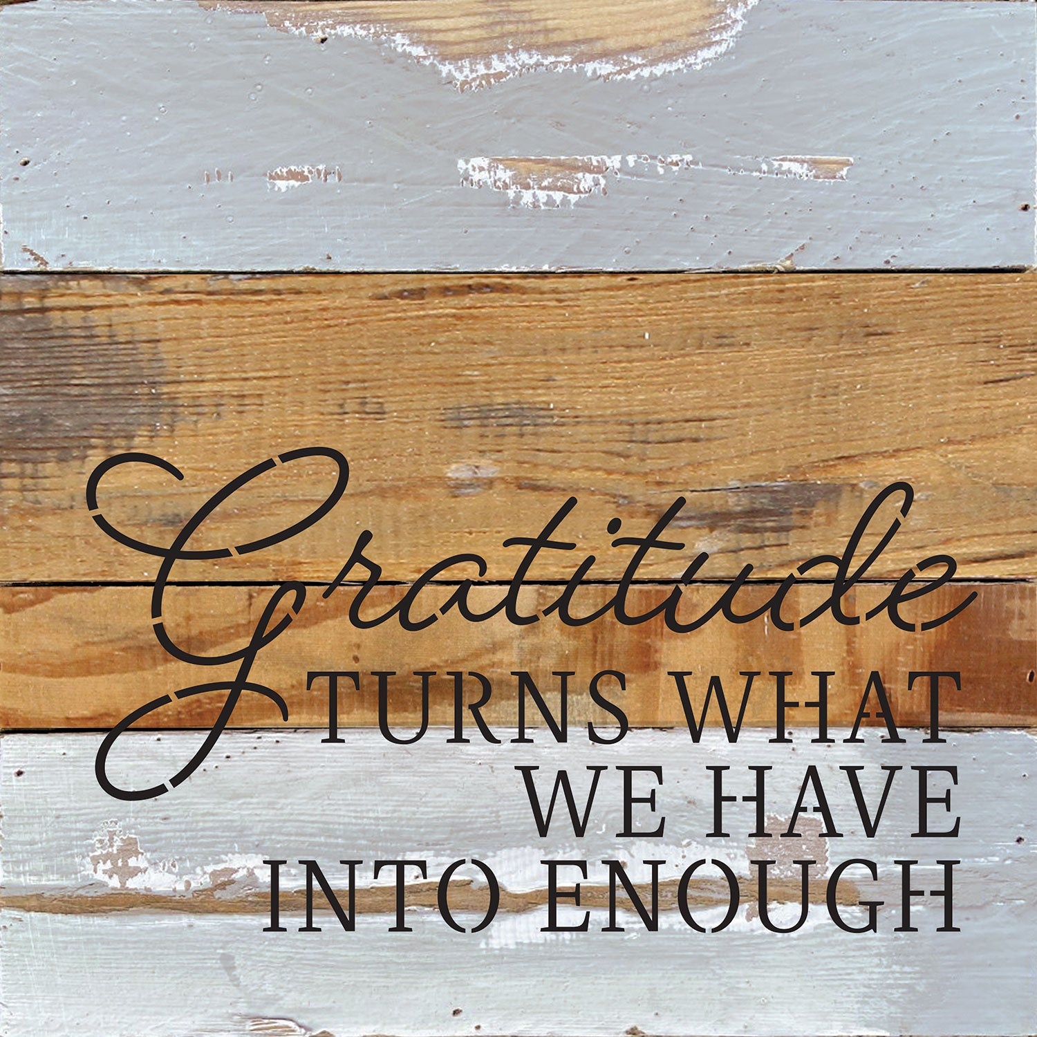 Gratitude turns what we have into enough / 10x10 Reclaimed Wood Wall Decor