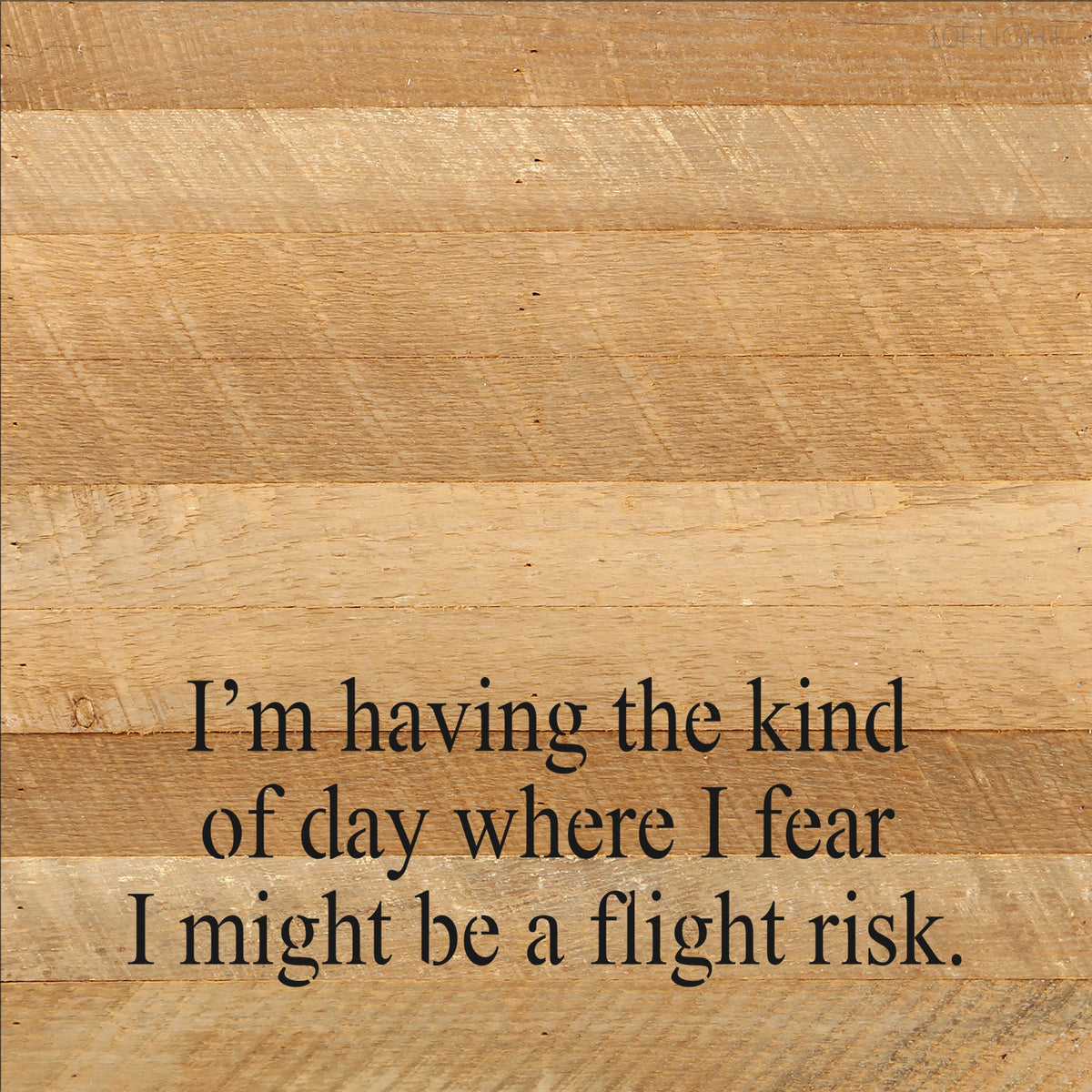 I'm having the kind of day where I fear I might be a flight risk. / 10"x10" Reclaimed Wood Sign