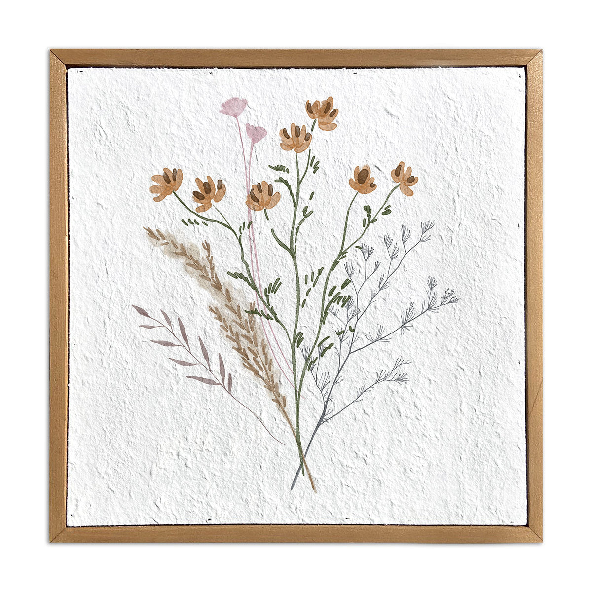 Floral group / 10x10 Pulp Paper Wall Decor