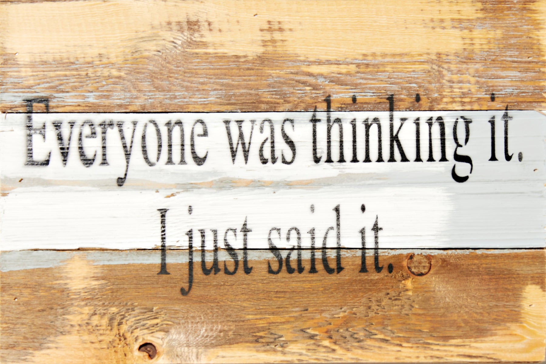 Everyone was thinking it. I just said it. / 12x8 Reclaimed Wood Wall Art