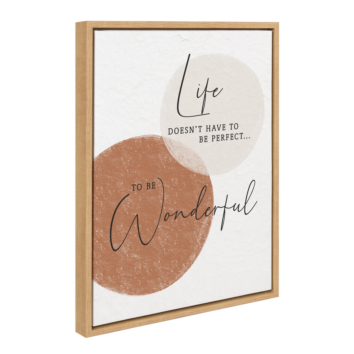 Life doesn't have to be perfect to be wonderful / 18x24 Framed Canvas