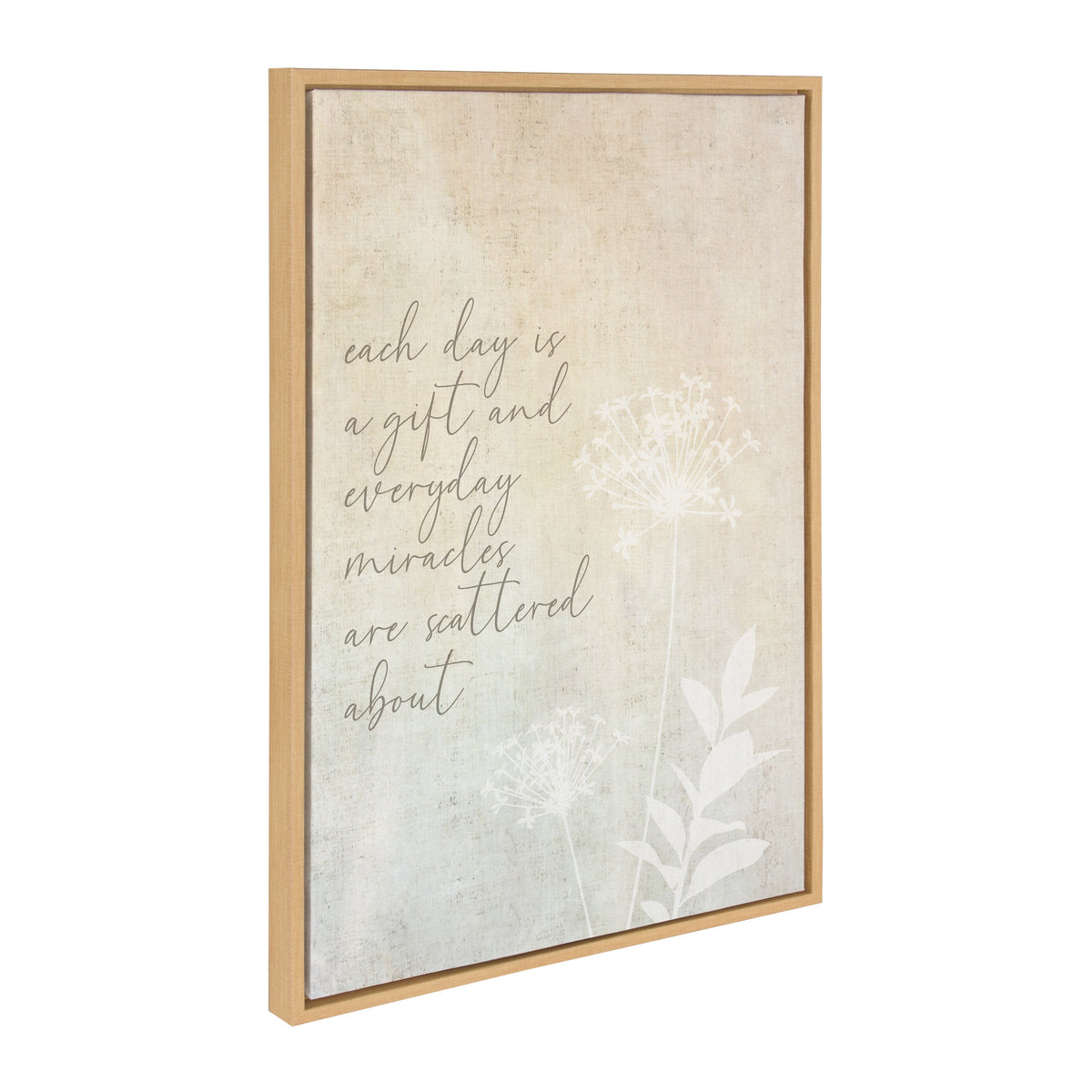 Each day is a gift and everyday miracles are scattered about / 23x33 Framed Canvas