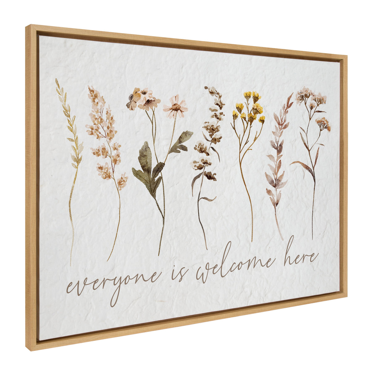Everyone is welcome here / 38x28 Framed Canvas