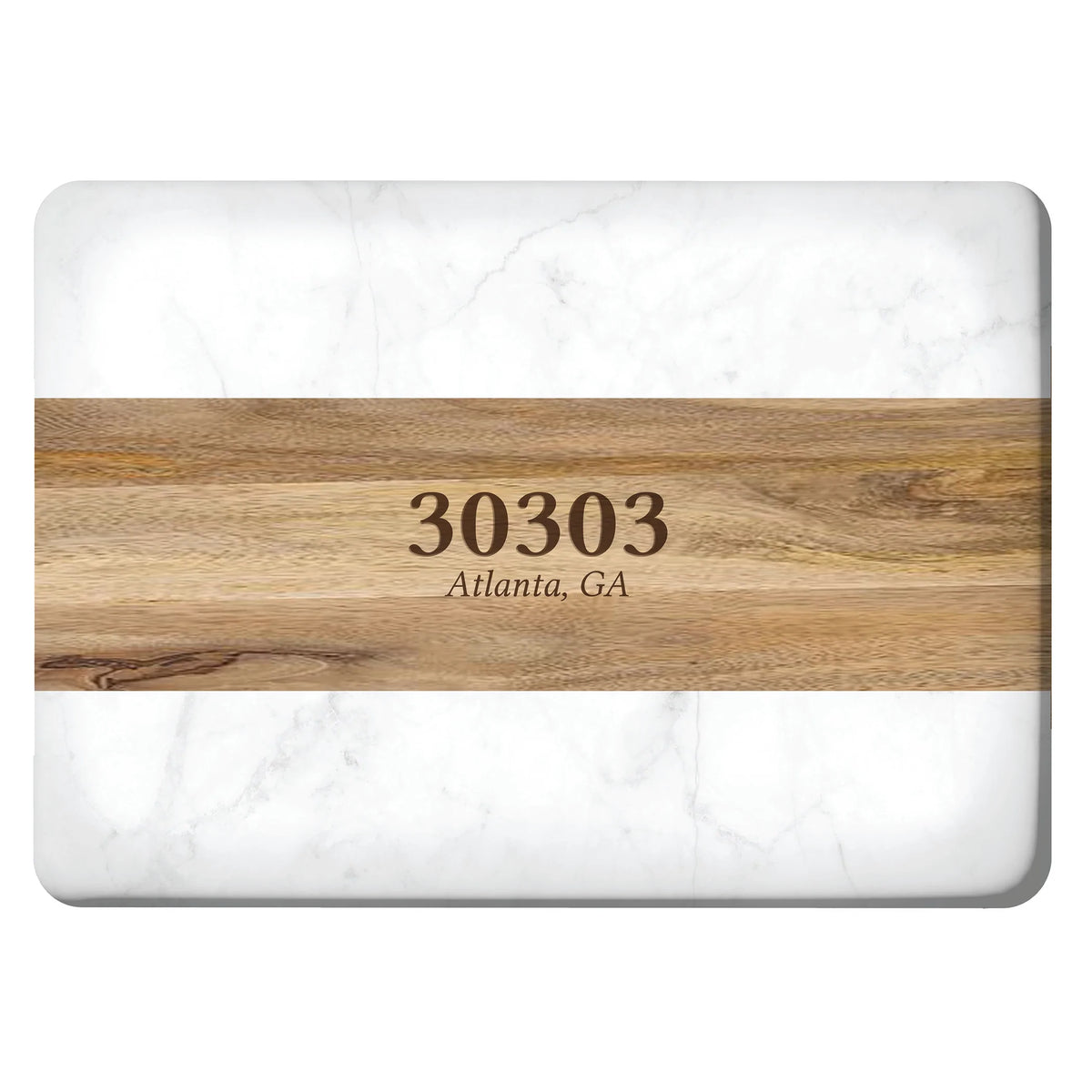 Postal Code / Marble & Wood Serving Board