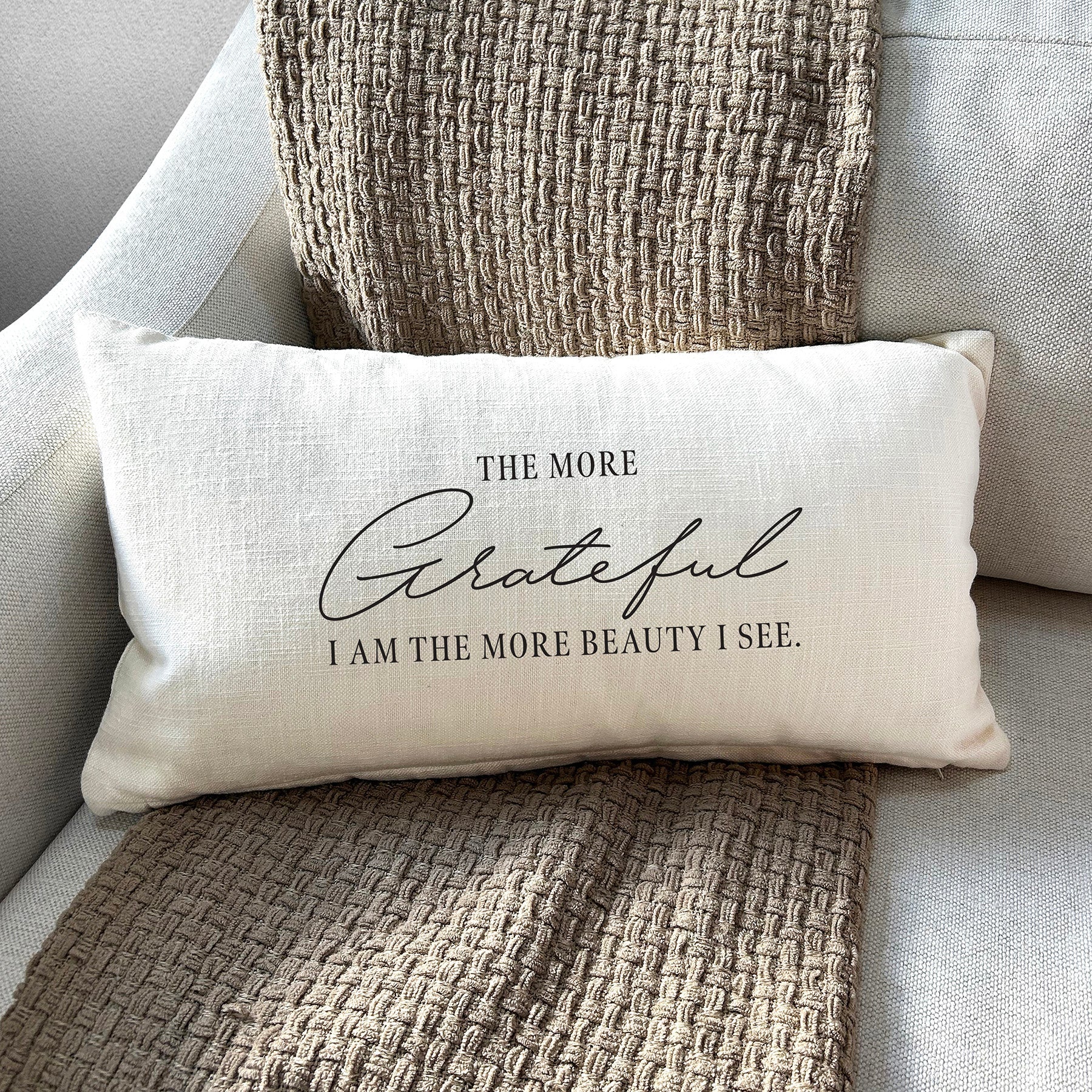 The more Grateful I am the more beauty I see / Lumbar Pillow Cover
