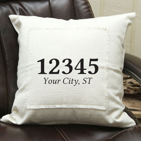 Postal Code [CUSTOM] / Natural or Grey Pillow Cover