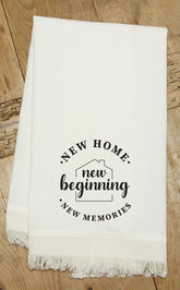 Our Home. New Beginning. New memories. / (MS Natural) Kitchen Tea Towel
