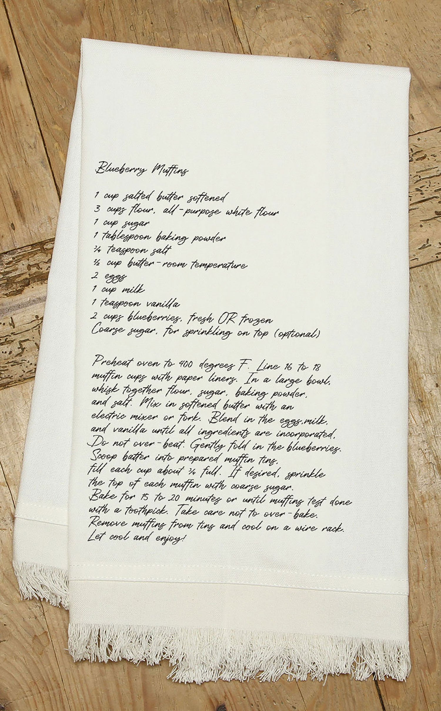 Blueberry Muffin Recipe / (MS Natural) Kitchen Tea Towel