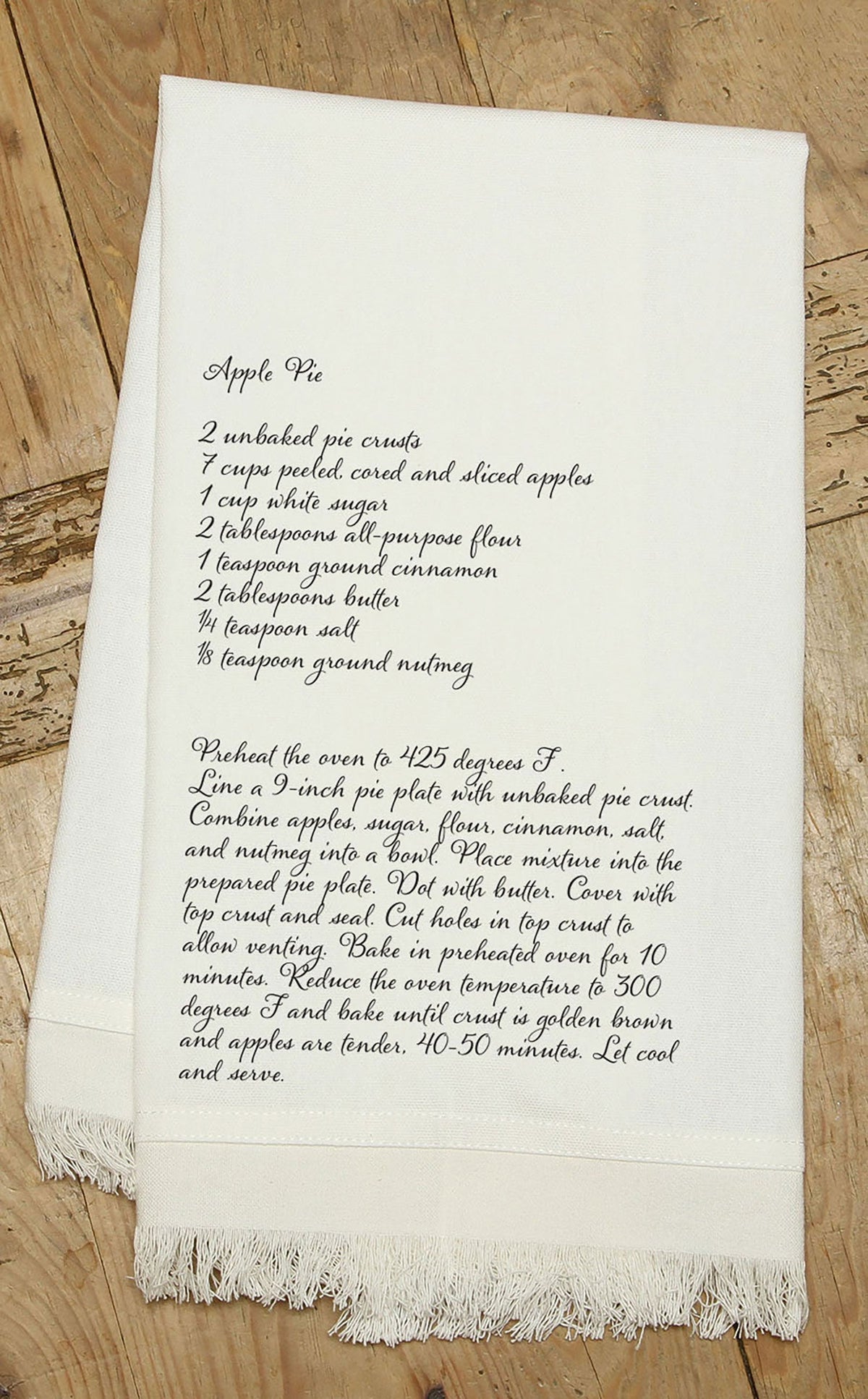 Apple Pie Recipe / (MS Natural) Kitchen Tea Towel