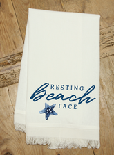 Resting beach face / Natural Kitchen Towel