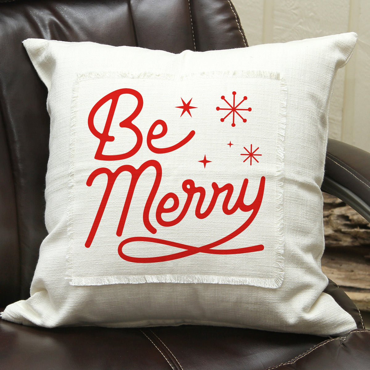 Be Merry / Natural Pillow Cover