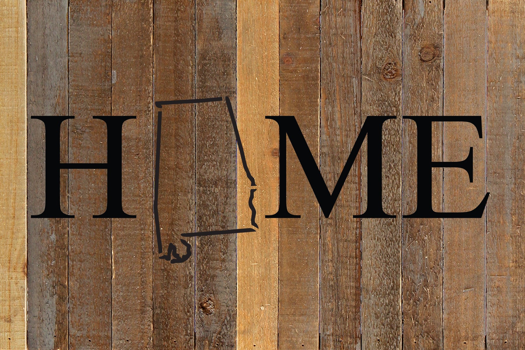 Home with [STATE] outline / 18x12 Reclaimed Wood Wall Art
