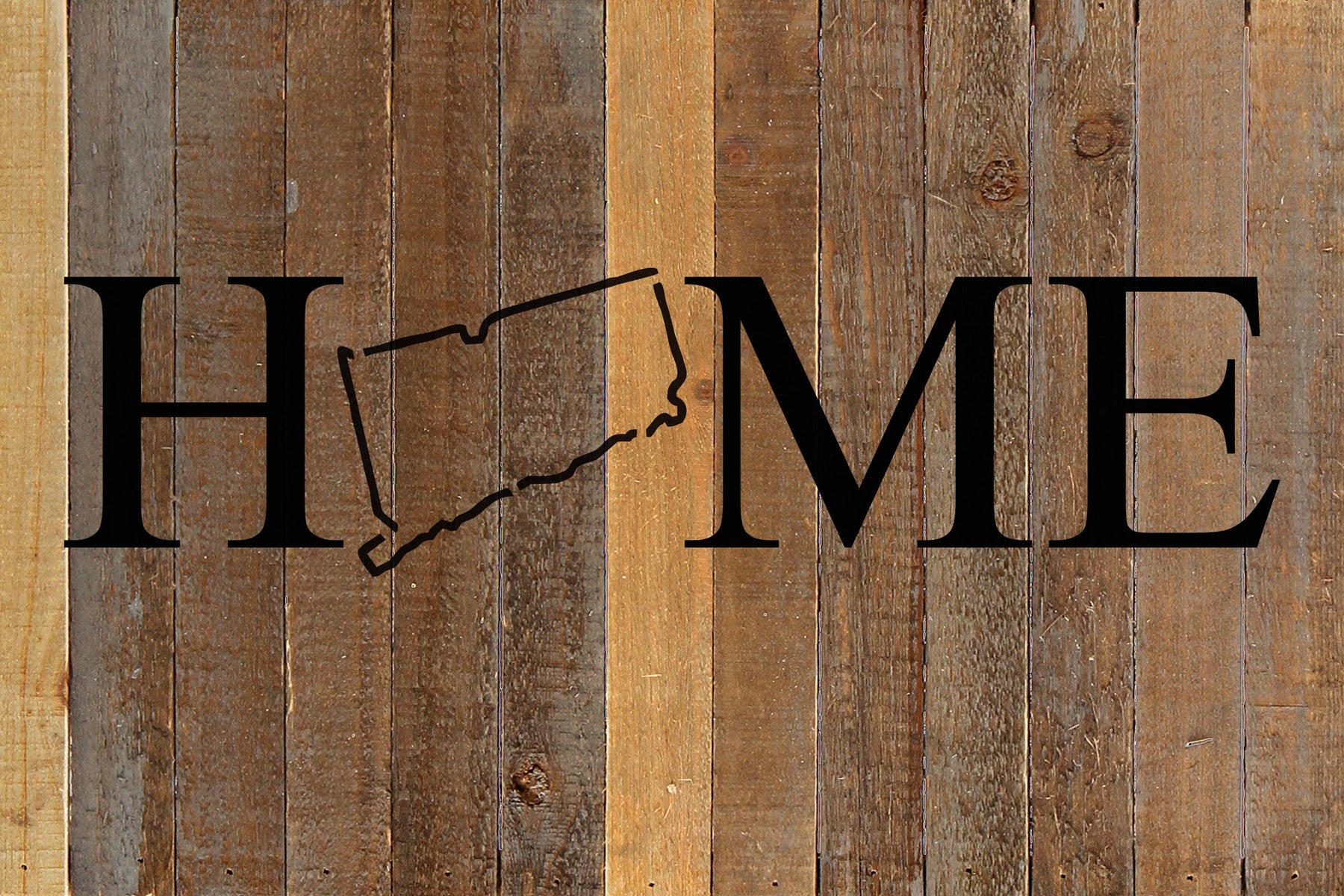 Home with [STATE] outline / 18x12 Reclaimed Wood Wall Art