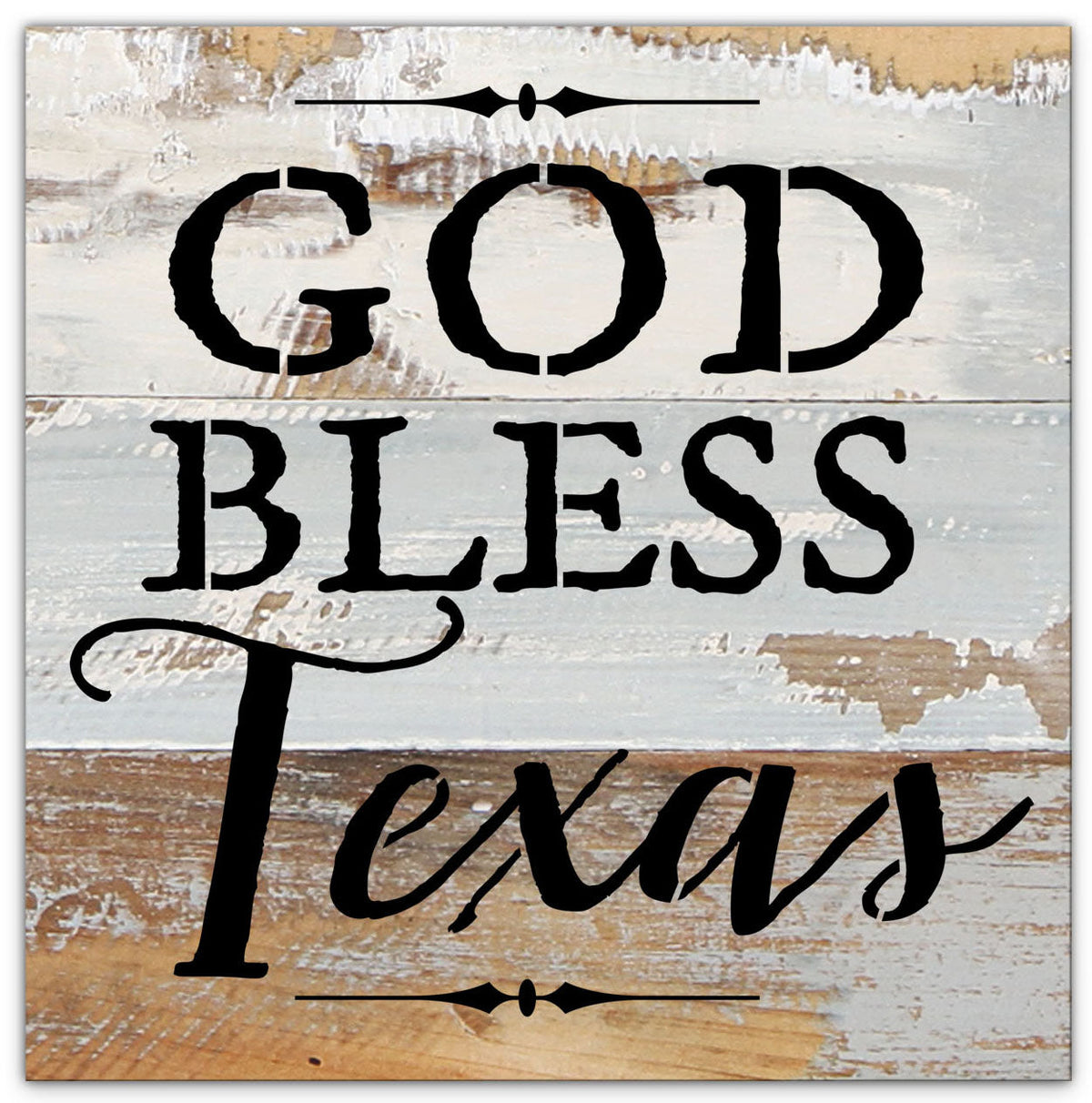 God Bless Texas / 8x8 Reclaimed Wood Wall Art