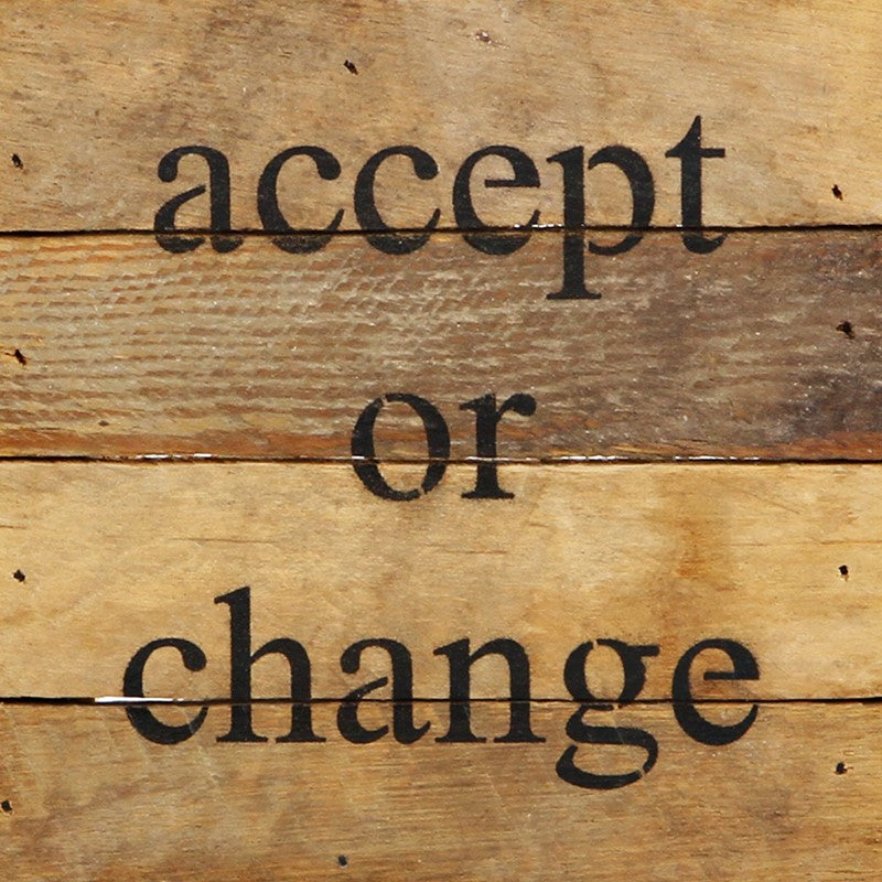 accept or change / 6"x6" Reclaimed Wood Sign
