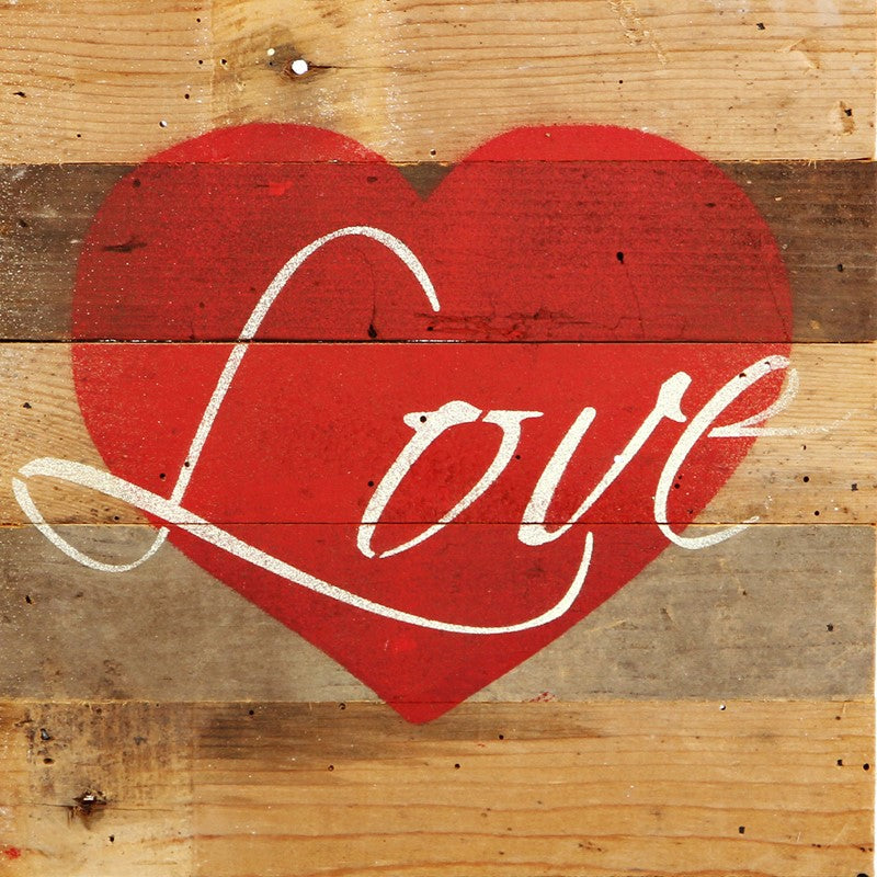 Love (with heart graphic) / 10"x10" Reclaimed Wood Sign