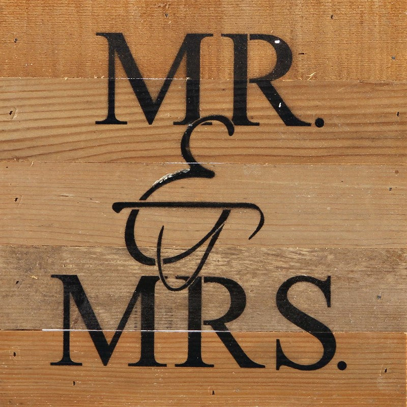 MR. & MRS. / 10"x10" Reclaimed Wood Sign