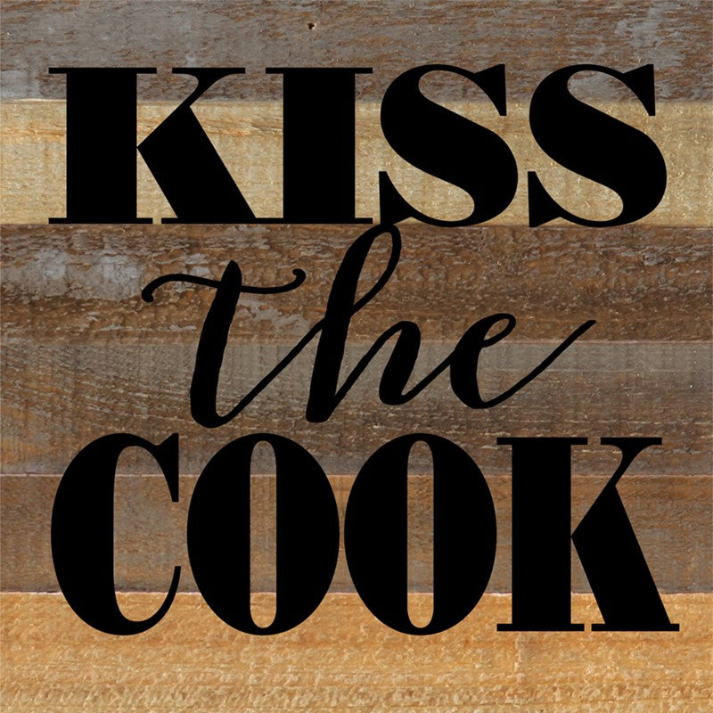 Kiss the Cook / 12x12 Reclaimed Wood Wall Art