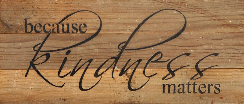 Because kindness matters. / 14"x6" Reclaimed Wood Sign