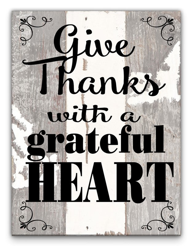 Give thanks with a grateful heart / 6x8 Reclaimed Wood Wall Art