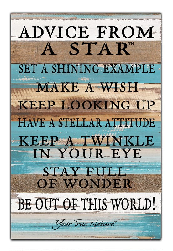 Advice from a Star, set a shining example, make a wish... be out of this world! / 12x18 Reclaimed Wood Wall Art