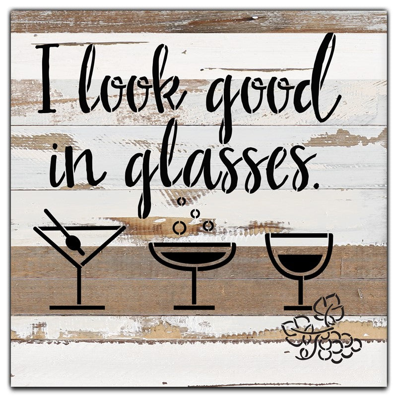 I look good in glasses / 12x12 Reclaimed Wood Wall Art