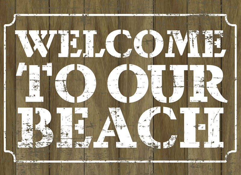 Welcome to Our Beach / 22x16 Indoor/Outdoor Recycled Plastic Wall Art