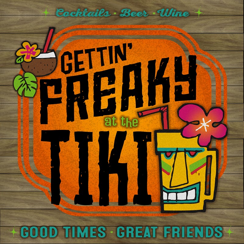 Gettin' Freaky at the Tiki / 22x22 Indoor/Outdoor Recycled Plastic Wall Art