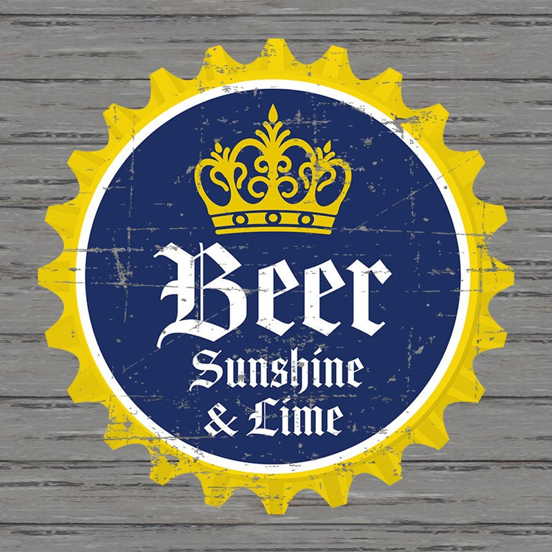 Beer, Sunshine & Lime / 12x12 Indoor/Outdoor Recycled Plastic Wall Art