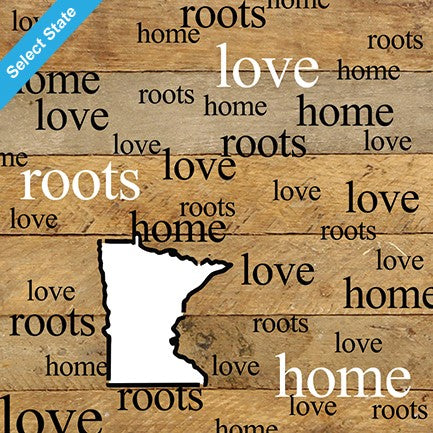 Love, Roots, Home. / 14"x14" Reclaimed Wood Sign