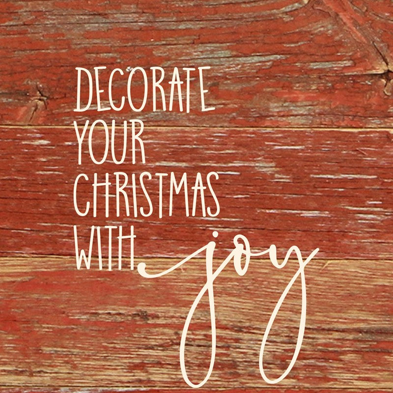 Decorate your Christmas with joy. / 6"x6" Reclaimed Wood Sign